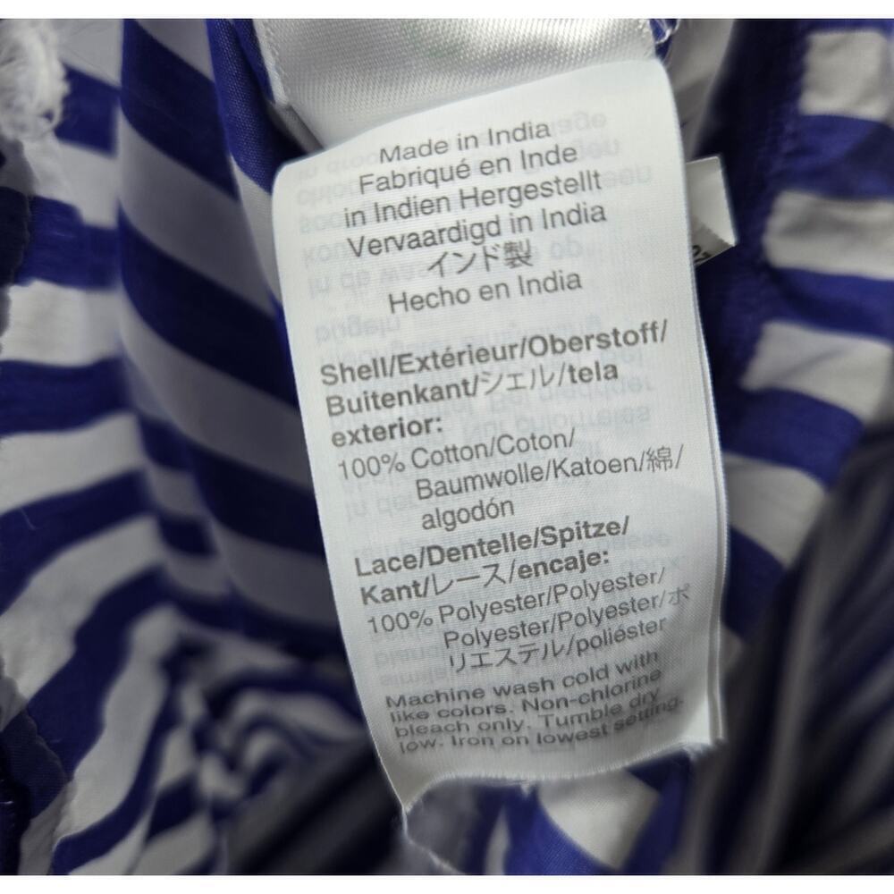 J. CREW Striped Tunic shirt Dress Belted blue white Cotton Poplin beach summer 0 - Picture 10 of 10